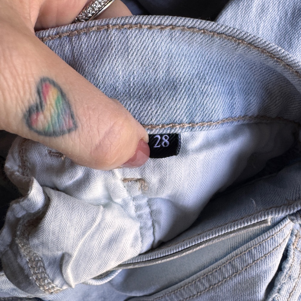7 For All Mankind Blue Straight Jeans Faded Denim - Picture 4 of 7